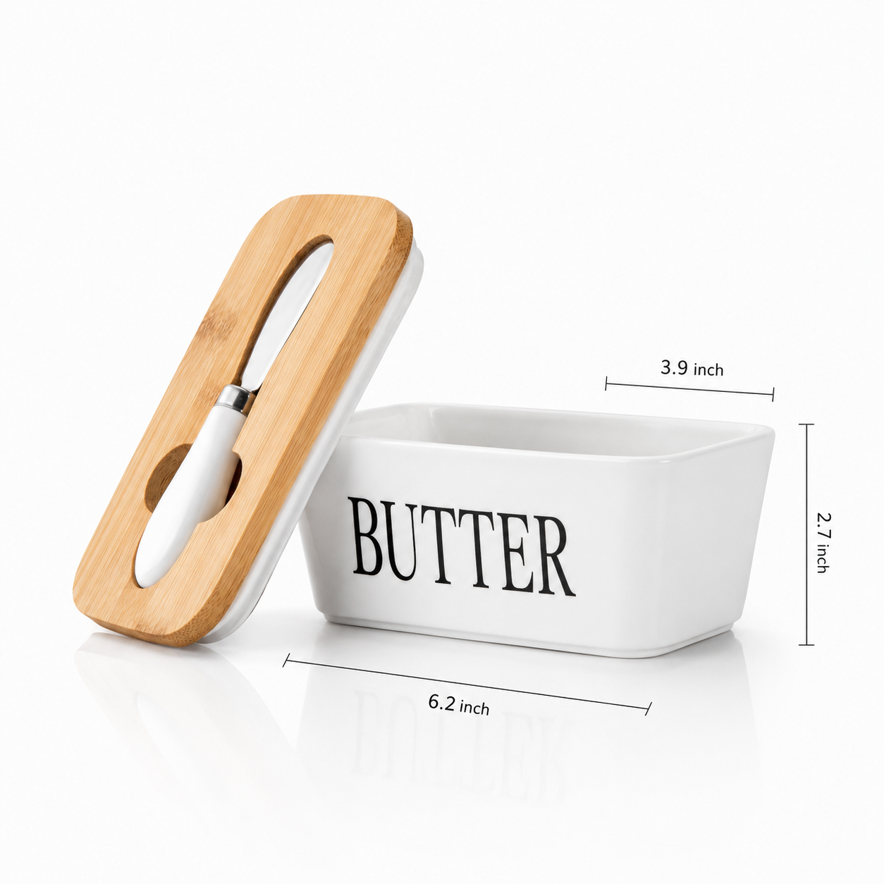 Modern Butter Box with Knife
