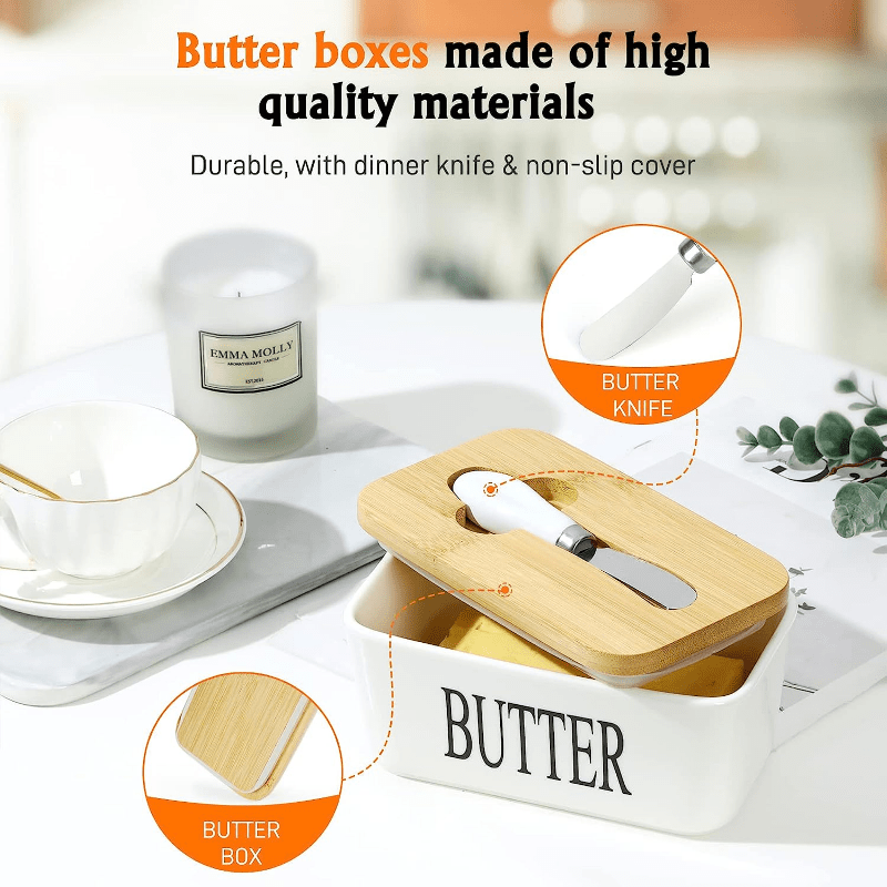 Modern Butter Box with Knife